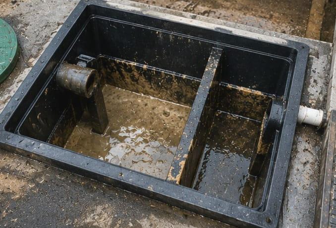 signs that your grease interceptor needs cleaning include slow drainage, foul odors, and visible grease buildup